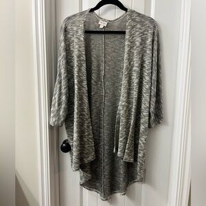 Lularoe Grey Heathered Cardigan Oversized high low Knit